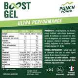 Punch Power Boost Gel ultra performance label with nutritional information and ingredients.